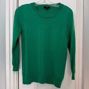 J. Crew Vibrant Green Crew Neck Sweater